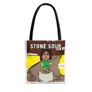 Stone Soup Tote Bag, Cute Story Tote, Literary Gifts, Kids Book Tote, Eco-Friendly Shopping Bag, Fun Kids Accessories