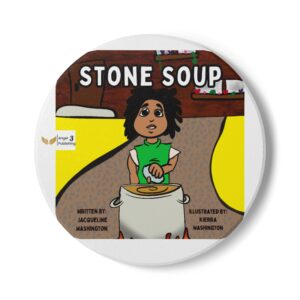 Storytime Ceramic Coaster - Stone Soup Design, Fun Kitchen Decor, Gift for Readers, Kids Room Accessory, Book Lover's Gift