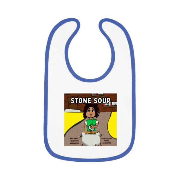 Cute Illustrated Baby Bib with 'Stone Soup' Design, Gift for Babies, Toddler Feeding Accessory, Cartoon Bib for New Parents, Baby [...] - Image 13
