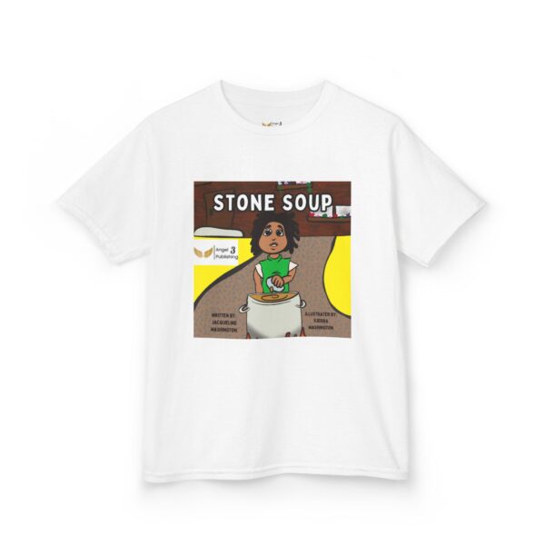 Kids' Story Tee: Stone Soup Design, Fun Children's T-Shirt, Great Gift for Kids, Storytime Apparel, Perfect for Birthdays - Image 3