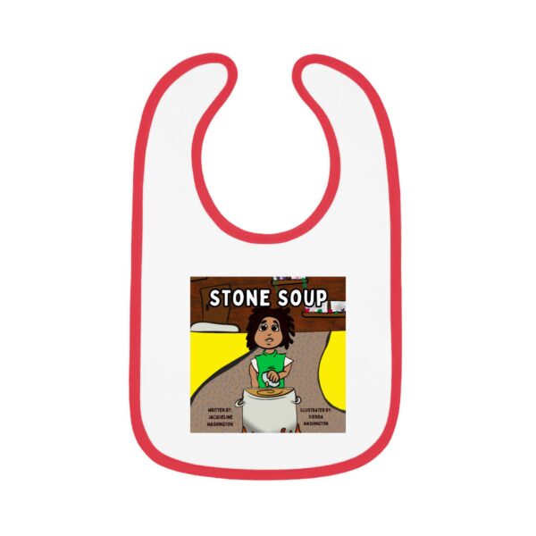 Cute Illustrated Baby Bib with 'Stone Soup' Design, Gift for Babies, Toddler Feeding Accessory, Cartoon Bib for New Parents, Baby [...] - Image 10