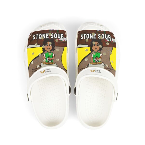Kid's Stone Soup EVA Foam Clogs, Fun Children's Slip-On Shoes, Unique Story Themed Footwear, Lightweight Kids Clogs, Cute Summer Sandals