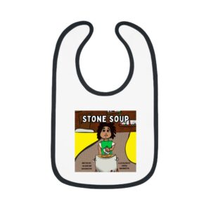 Cute Illustrated Baby Bib with 'Stone Soup' Design, Gift for Babies, Toddler Feeding Accessory, Cartoon Bib for New Parents, Baby [...]