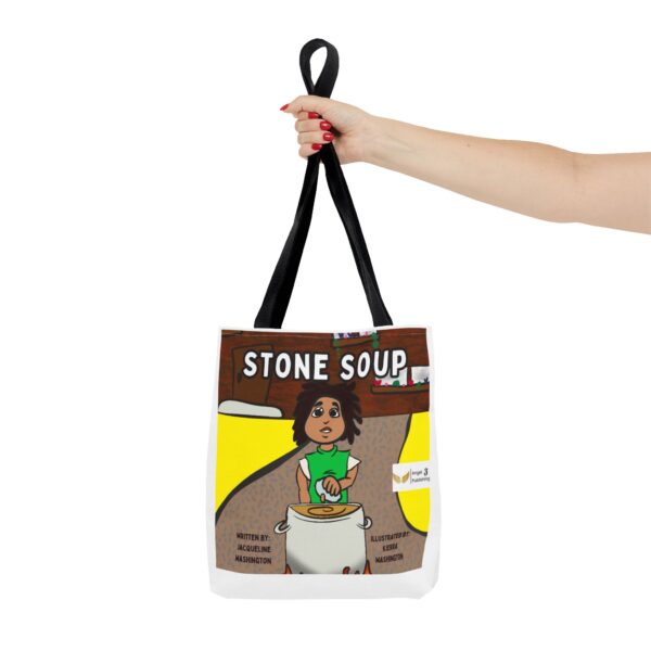 Stone Soup Tote Bag, Cute Story Tote, Literary Gifts, Kids Book Tote, Eco-Friendly Shopping Bag, Fun Kids Accessories - Image 4