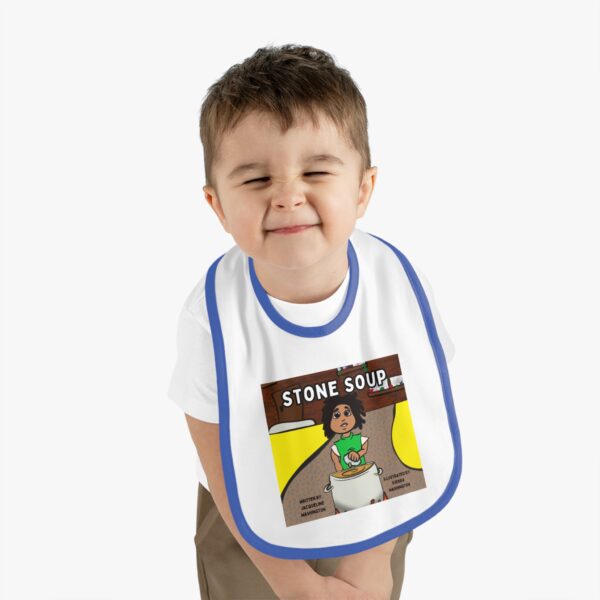 Cute Illustrated Baby Bib with 'Stone Soup' Design, Gift for Babies, Toddler Feeding Accessory, Cartoon Bib for New Parents, Baby [...] - Image 15