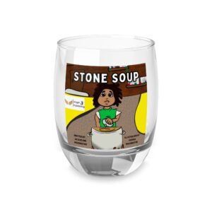 Stone Soup Whiskey Glass - Unique Gift for Whiskey Lovers, Funny Barware, Home Decor, Ideal for Celebrations and Gatherings