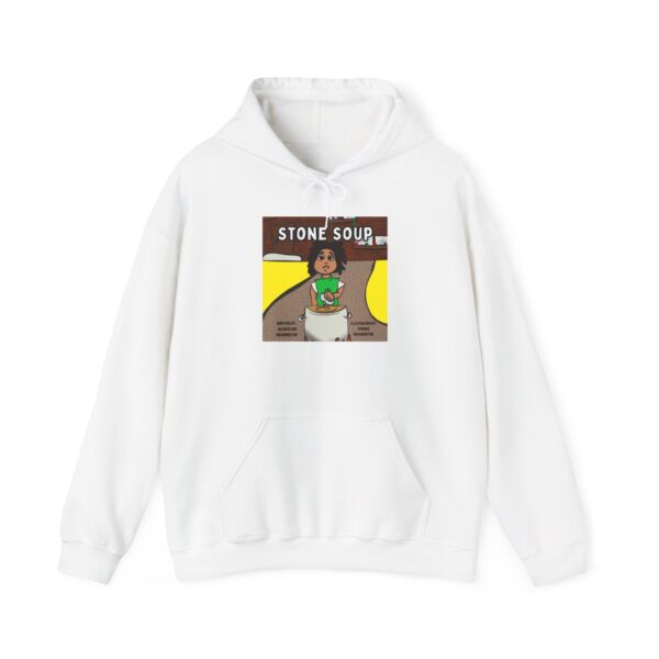 Cozy Unisex Hooded Sweatshirt with Heartfelt 'Stone Soup' Design | Perfect Gift for Book Lovers, Comfy Fall Layer, Cozy Gift Idea