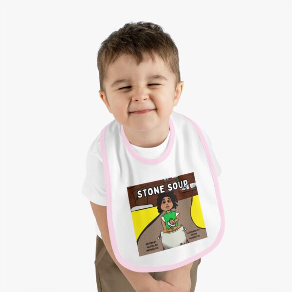 Cute Illustrated Baby Bib with 'Stone Soup' Design, Gift for Babies, Toddler Feeding Accessory, Cartoon Bib for New Parents, Baby [...] - Image 9