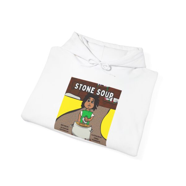 Cozy Unisex Hooded Sweatshirt with Heartfelt 'Stone Soup' Design | Perfect Gift for Book Lovers, Comfy Fall Layer, Cozy Gift Idea - Image 4